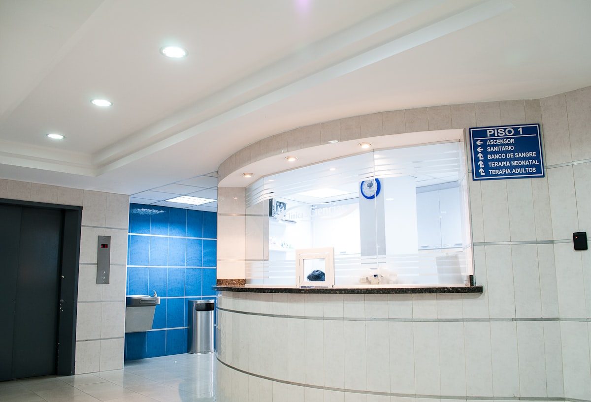 A quiet clinic reception in daylight